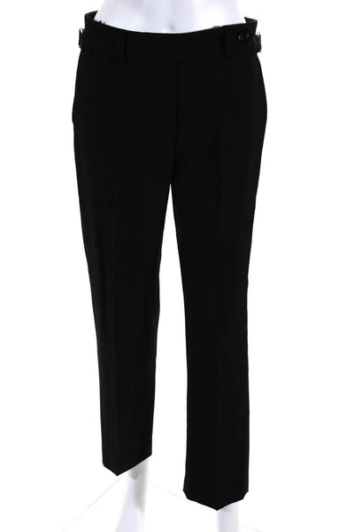 RED Valentino Womens Side Buckle Straight Leg Zip Up Dress Pants Black Size 40