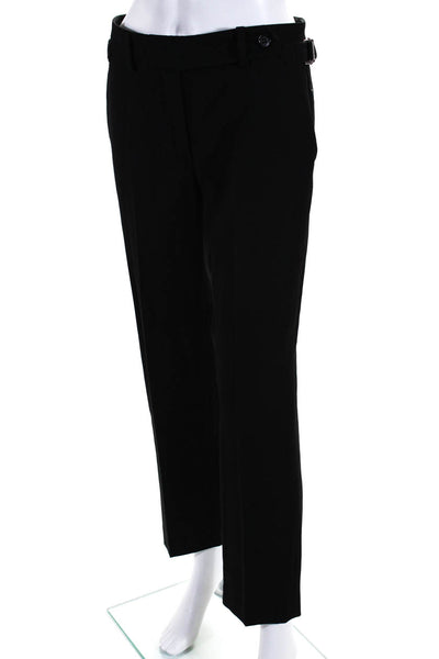 RED Valentino Womens Side Buckle Straight Leg Zip Up Dress Pants Black Size 40