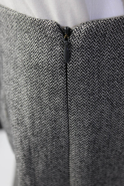 Cinzia Rocca Womens Herringbone Woven Pencil Skirt Suit Black Gray Size 4