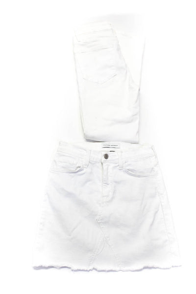 Flying Monkey Frame Womens Skirt Jeans White Size 26 25 Lot 2