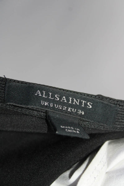 Allsaints Womens Animal Print A Line Asymmetrical Skirt Brown Black Size 2