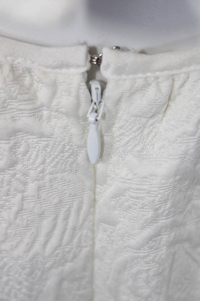 Choosy Womens Zip Up Tie Open Back V Neck Shift Dress White Size 4
