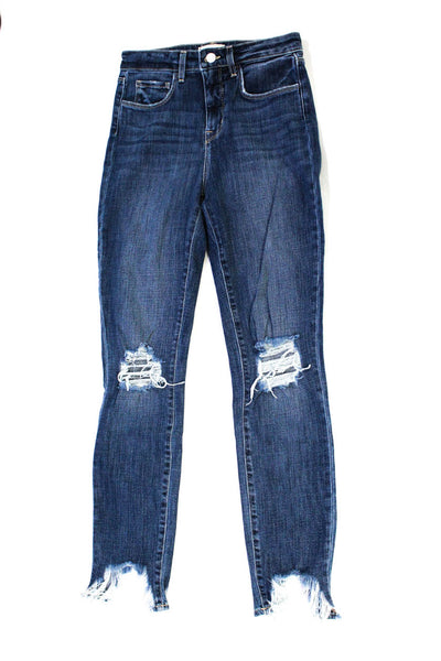 L'Agence Womens High Line Skinny Leg Jeans Blue Size 24
