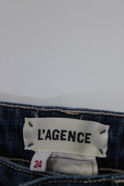 L'Agence Womens High Line Skinny Leg Jeans Blue Size 24