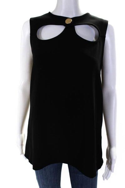 Proenza Schouler Womens Crew Neck Keyhole Sleeveless Tunic Blouse Black Size 6