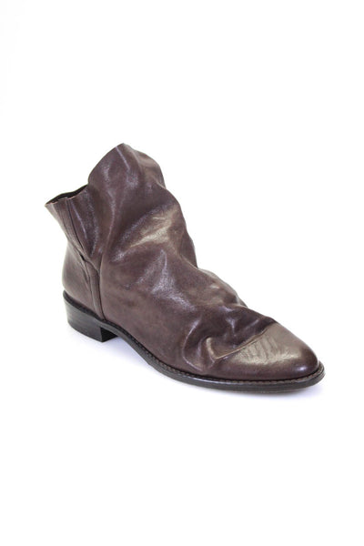 Stuart Weitzman Womens Leather Pull On Ankle Boots Brown Size 6
