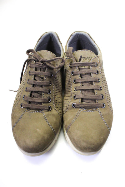Frau Fx Mens Green Suede Lace Up Low Top Fashion Sneakers Shoes Size 13