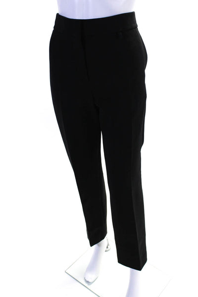 Givenchy Womens Mid Rise Pleated Ponte Slim Straight Dress Pants Black Size FR44