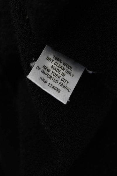 Lisa Perry Womens Back Zip 3/4 Sleeve Scoop Neck Shift Dress Black Wool Size 4