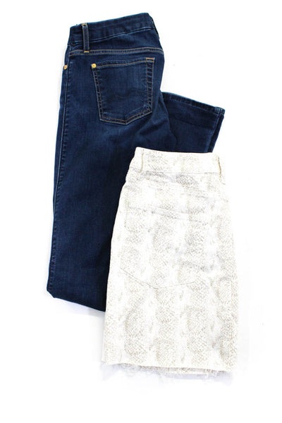 Paige Womens Denim Mini Skirt Boot Cut Jeans Size 28 29 Lot 2