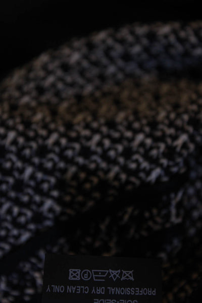 Derek Lam Womens Long Sleeve Fringe Crew Neck Sweater Black White Size 0