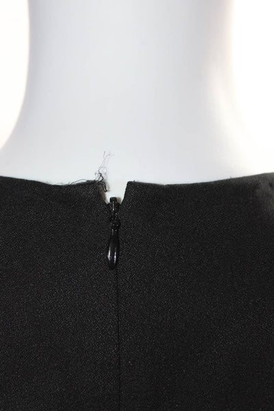 3.1 Phillip Lim Womens Back Zip Cold Shoulder Silk Side Slit Top Black Size 4