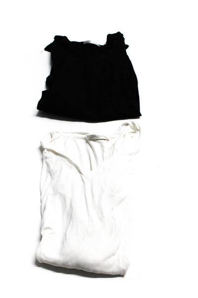 Charli Women's Long Sleeve V Neck Tees Black White Size 8 Lot 2