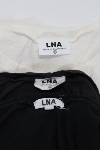LNA Women's Crewneck Short Sleeves Graphic T-Shirt Ivory Size M Lot 3