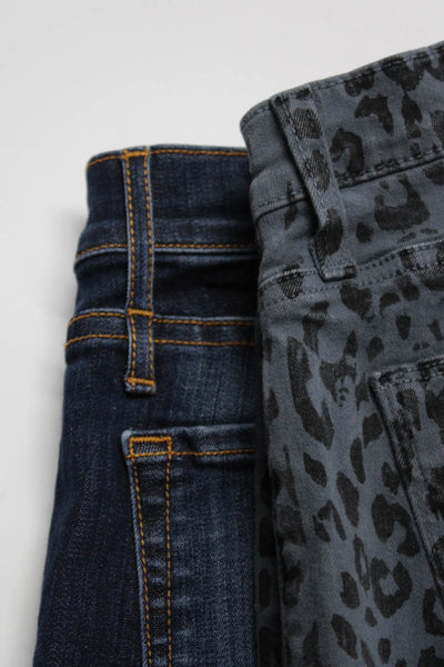Hudson Calvin Rucker Womens Leopard Print Zipper Skinny Jeans Size 28 Lot 2