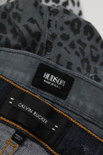 Hudson Calvin Rucker Womens Leopard Print Zipper Skinny Jeans Size 28 Lot 2
