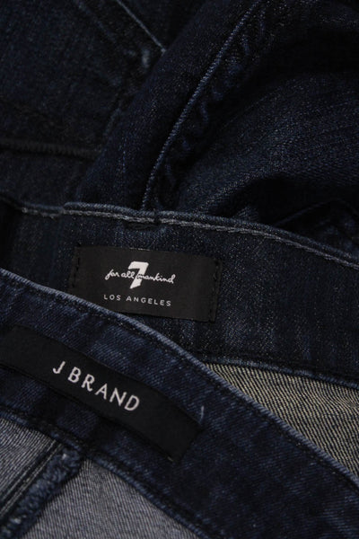 J Brand 7 For All Mankind Womens High Waist Straight Skinny Jeans Sz 28 29 Lot 2