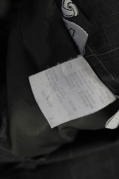 Max Mara Womens Wool Check Print Long Sleeve Mid-Length Blazer Gray White Size 8