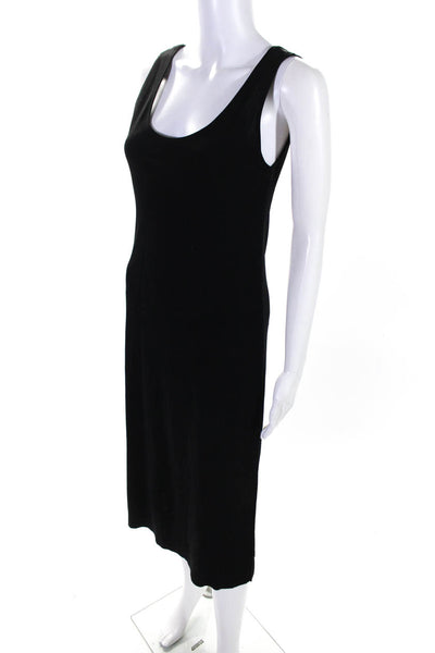 DKNY Womens Wide Strap Round Neck Cut Hem Knee Length Tank Dress Black Size M