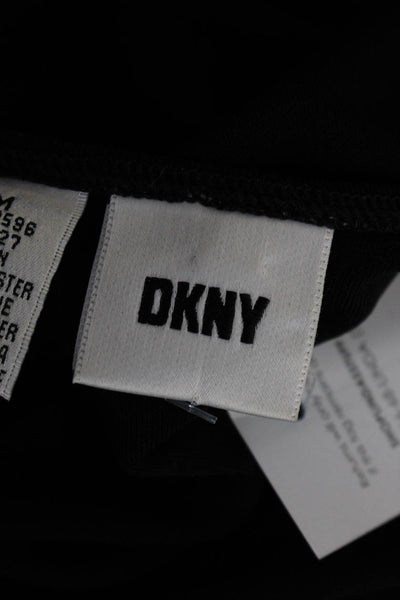 DKNY Womens Wide Strap Round Neck Cut Hem Knee Length Tank Dress Black Size M