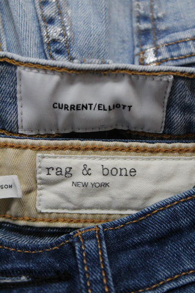 Current/Elliott Rag & Bone Womens Rosa Boyfriend Skinny Jeans Blue Size 27 24 Lo