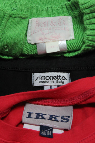 Simonetta Best & Co Ikks Girls Tank Top Shirts Black Red Green Size 6 7 Lot 3