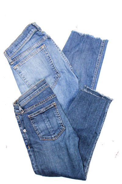Rag & Bone Women's Mid Rise Light Wash Distressed Denim Jeans Blue 24 Lot 2