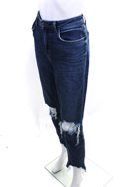 L'Agence Womens Cotton Distressed High Rise Skinny Jeans Pants Blue Size 29