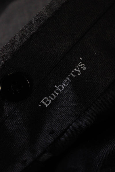 Burberrys Mens Pleated Front Dress Pants Gray Wool Size 38
