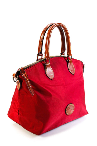 Dooney & Bourke Women's Leather Trim Top Handle Crossbody Handbag Red Size M