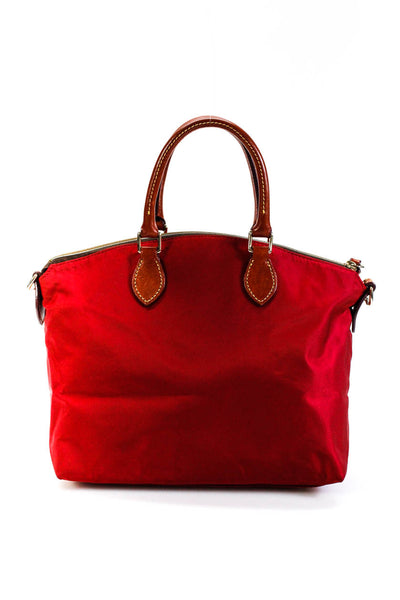 Dooney & Bourke Women's Leather Trim Top Handle Crossbody Handbag Red Size M