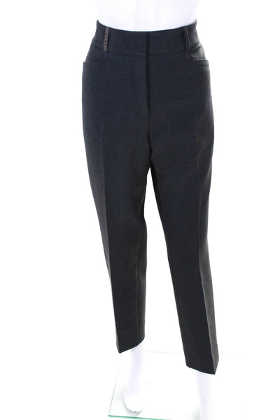 Peseroci Women's High Waist Straight Leg Trouser Pants Gray Size 10