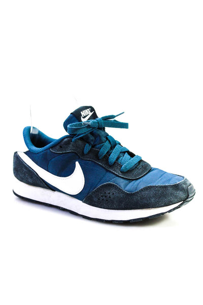 Nike Girls Blue Suede Trim Low Top Lace Up Fashion Sneakers Size 5Y