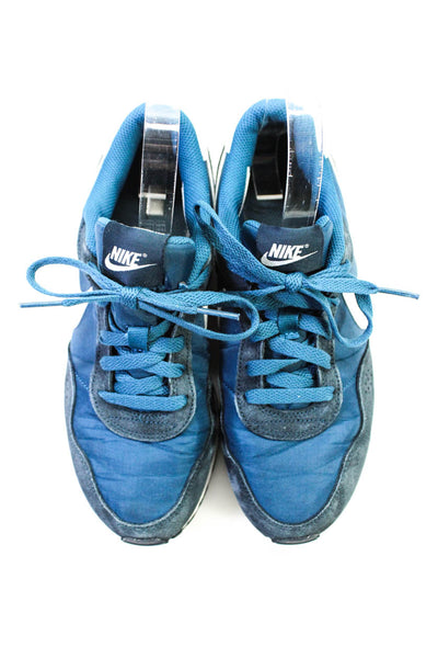 Nike Girls Blue Suede Trim Low Top Lace Up Fashion Sneakers Size 5Y