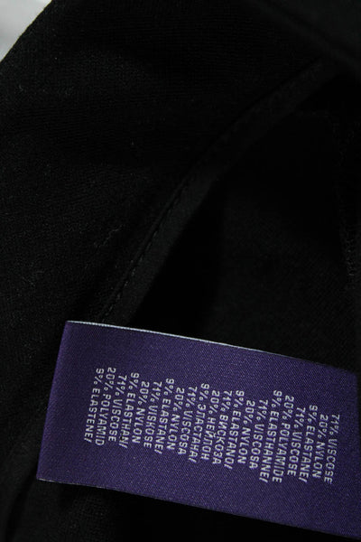Ralph Lauren Purple Label Womens Mid-Rise Pleated Front Trousers Black Size M