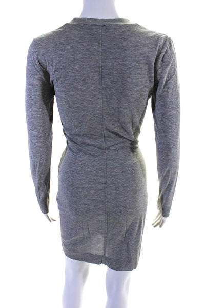 Isabel Marant Womens Long Sleeves Dress Gray Cotton Size EUR 38