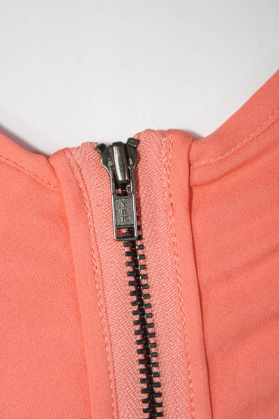 Parker Womens Silk Back Zipped Sleeveless Ruffled Tank Top Blouse Pink Size S