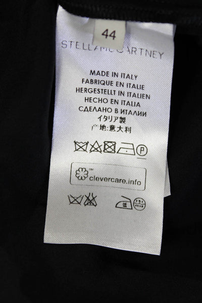 Stella McCartney Women's Silk Long Sleeve Embroidered Shift Dress Black Size 44