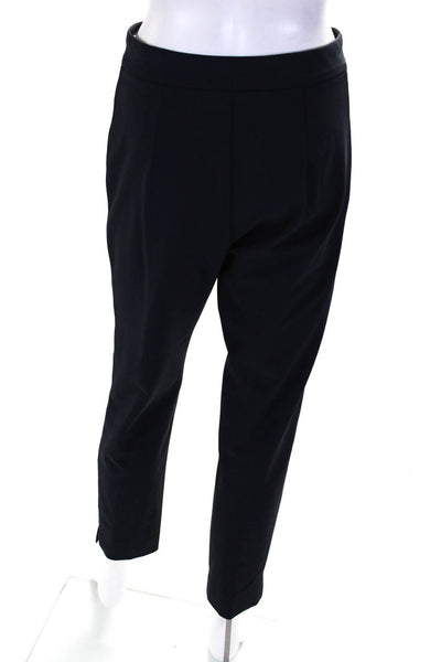 Max Mara Womens Mid-Rise Pleated Front Straight Leg Dress Pants Navy Blue Size 8