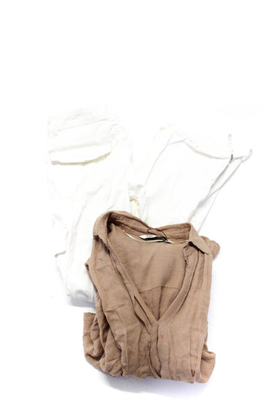 Zara Womens Womens Waist Tie Collared Long Sleeve Dress Brown Size XS 0 Lot 2
