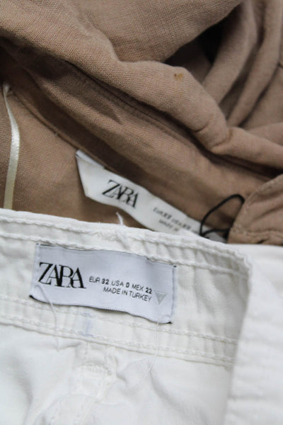 Zara Womens Womens Waist Tie Collared Long Sleeve Dress Brown Size XS 0 Lot 2