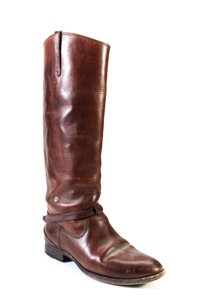 The Frye Company Womens Leather Pointed Toe Heeled Knee High Boots Brown Size 7