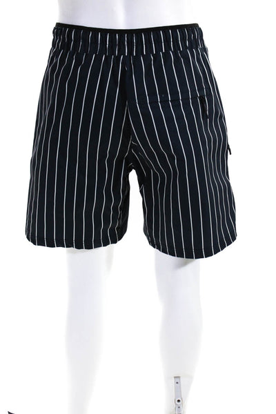 ZANEROBE Mens Stripe Drawstring Tied Elastic Waist Casual Shorts Blue Size EUR34