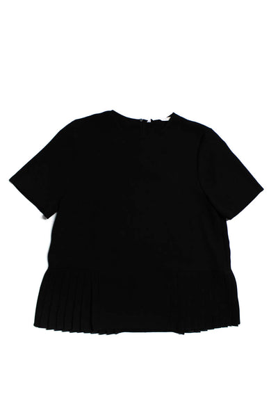 Wilfred Women's Silk Long Sleeve V-Neck Floral Blouse Black Size L Lot 2