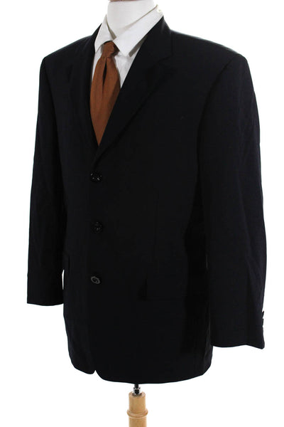Boss Hugo Boss Men's Wool Three Button Blazer Jacket Blue Size 42R