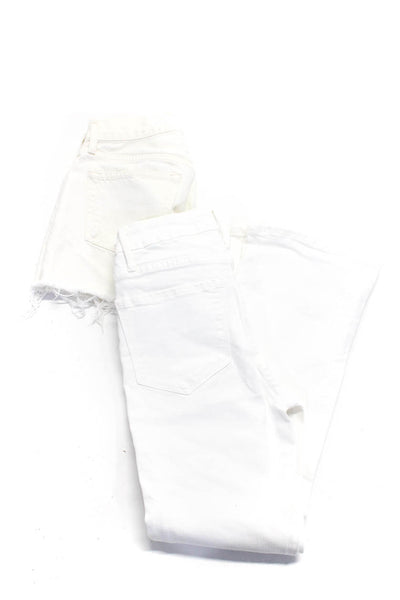 Agolde Frame Womens Jeans White Distress High Rise Denim Shorts Size 24 Lot 2
