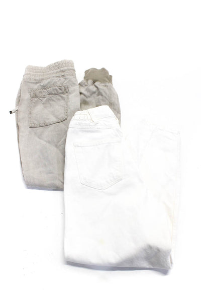 Bershka Zara Womens Pants White Stretch High Rise Denim Jeans Size 00 XS Lot 2