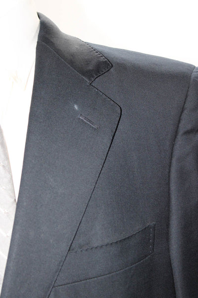 Ermenegildo Zegna Mens Dark Navy Two Button Long Sleeve Blazer Jacket Size 42