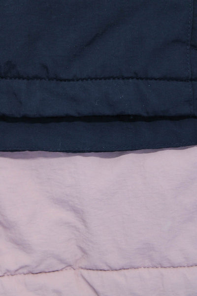 Zara Girls Half Zip Long Sleeve Hooded Jackets Pink Navy Size 6 Lot 2
