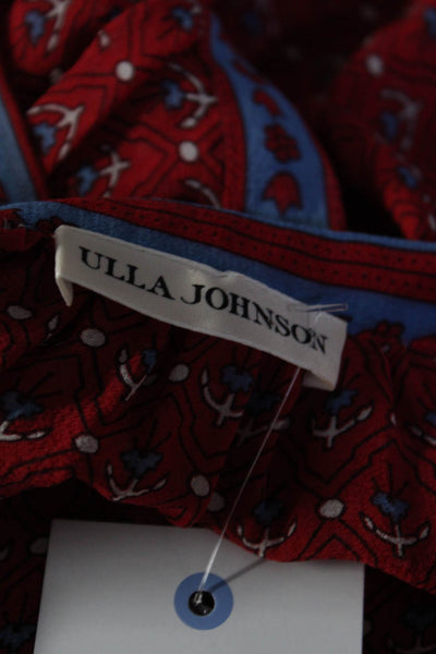 Ulla Johnson Women's Silk V-Neck Sleeveless Blouse Red Size 4